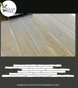 Eiche Landhausdiele Castleline Markant Sortierung 18cm breit, 1,00m²/Paket